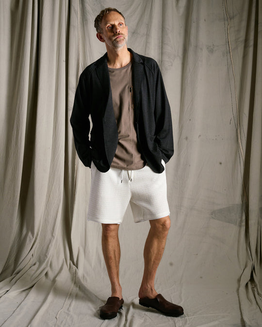textured knit shorts