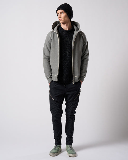 fancy yarn crew-neck knit