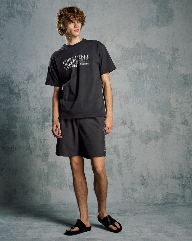 bandana print panel shorts
