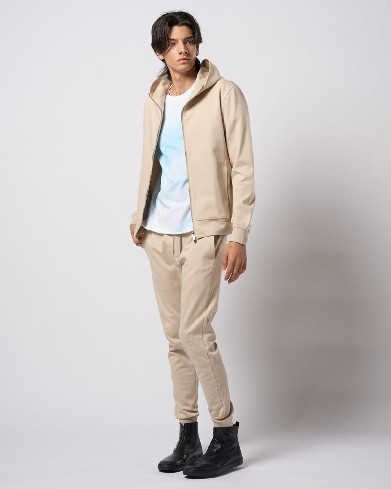 high neck zip-up parka