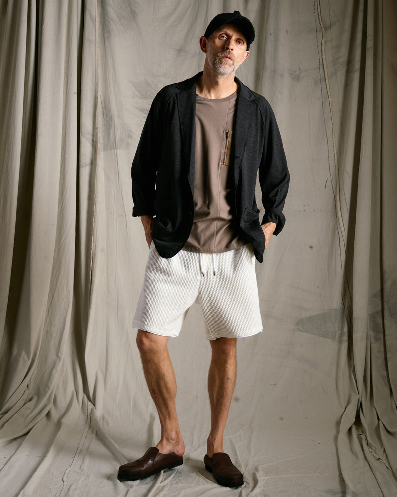 textured knit shorts