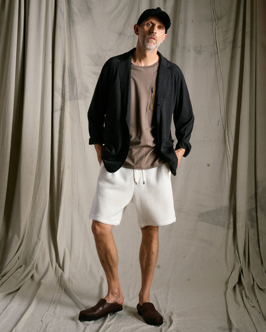 textured knit shorts