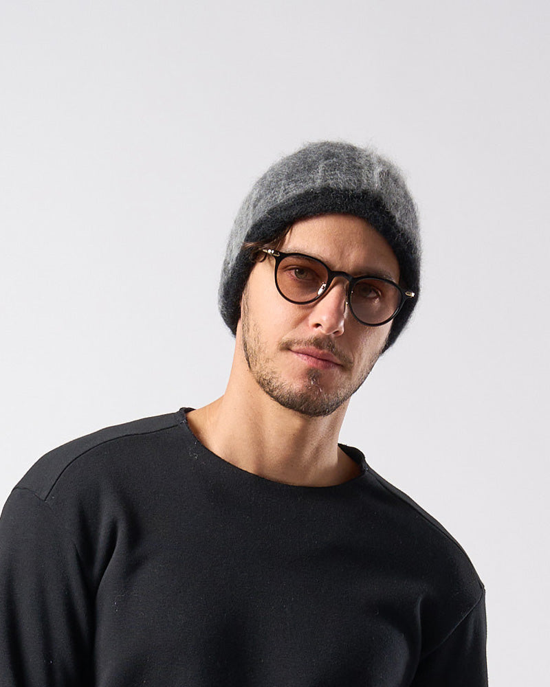 mohair shaggy knit beanie
