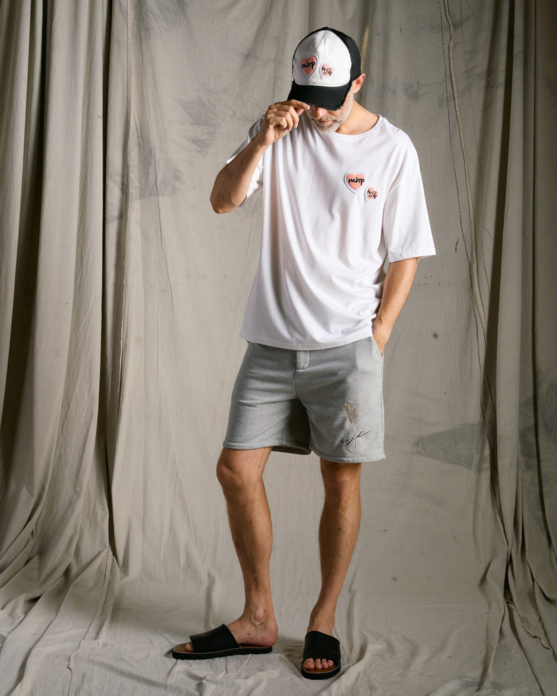 【Maison Honoré Paris × wjk】2-heart patch cut-off mesh cap