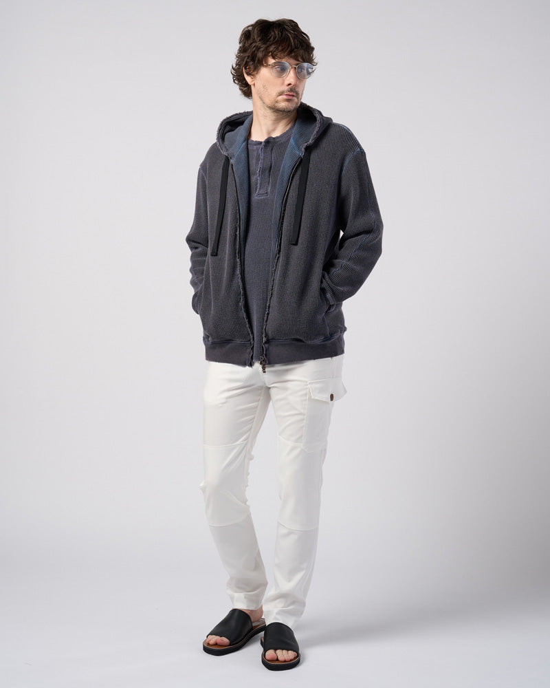 hard dry waffle damage zip hoodie