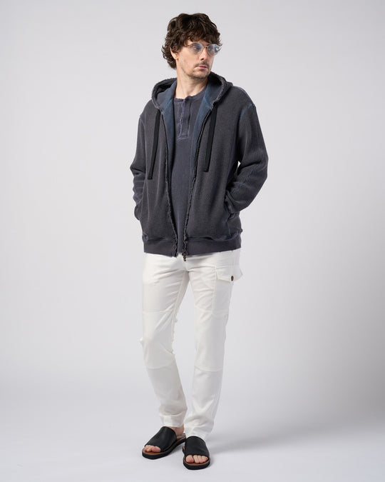 hard dry waffle damage zip hoodie