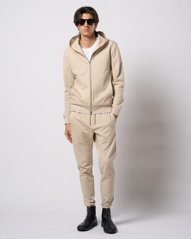 high neck zip-up parka