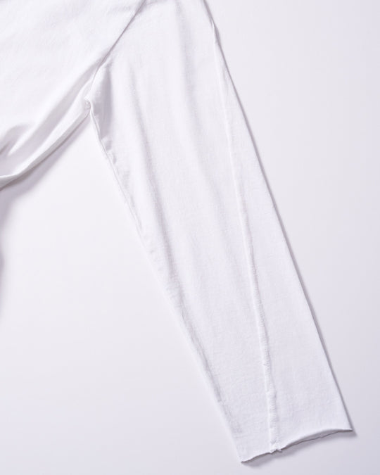 slim cut-off crew-neck L/S