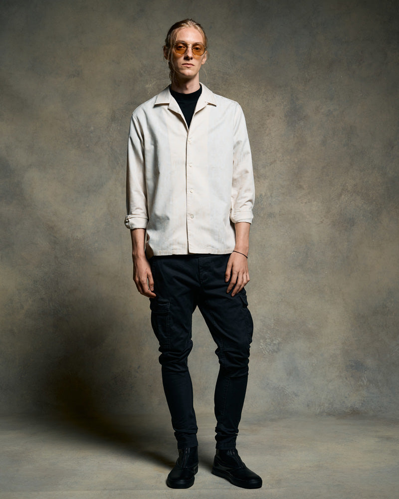 jacquard open collar shirt