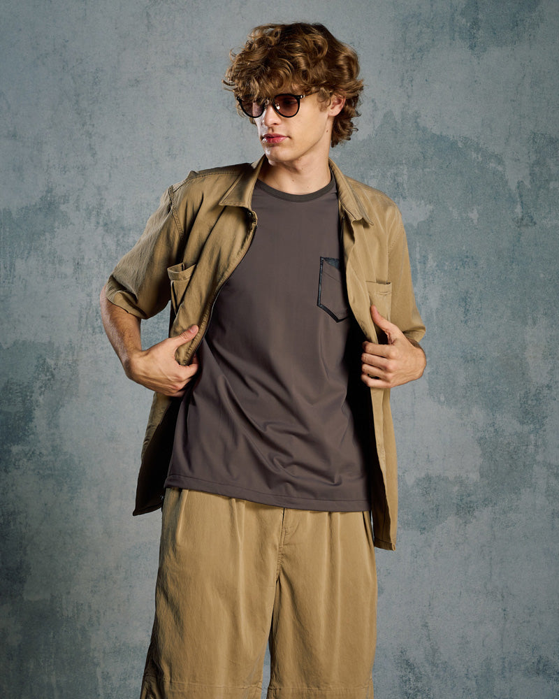 drawstring leather pocket S/S