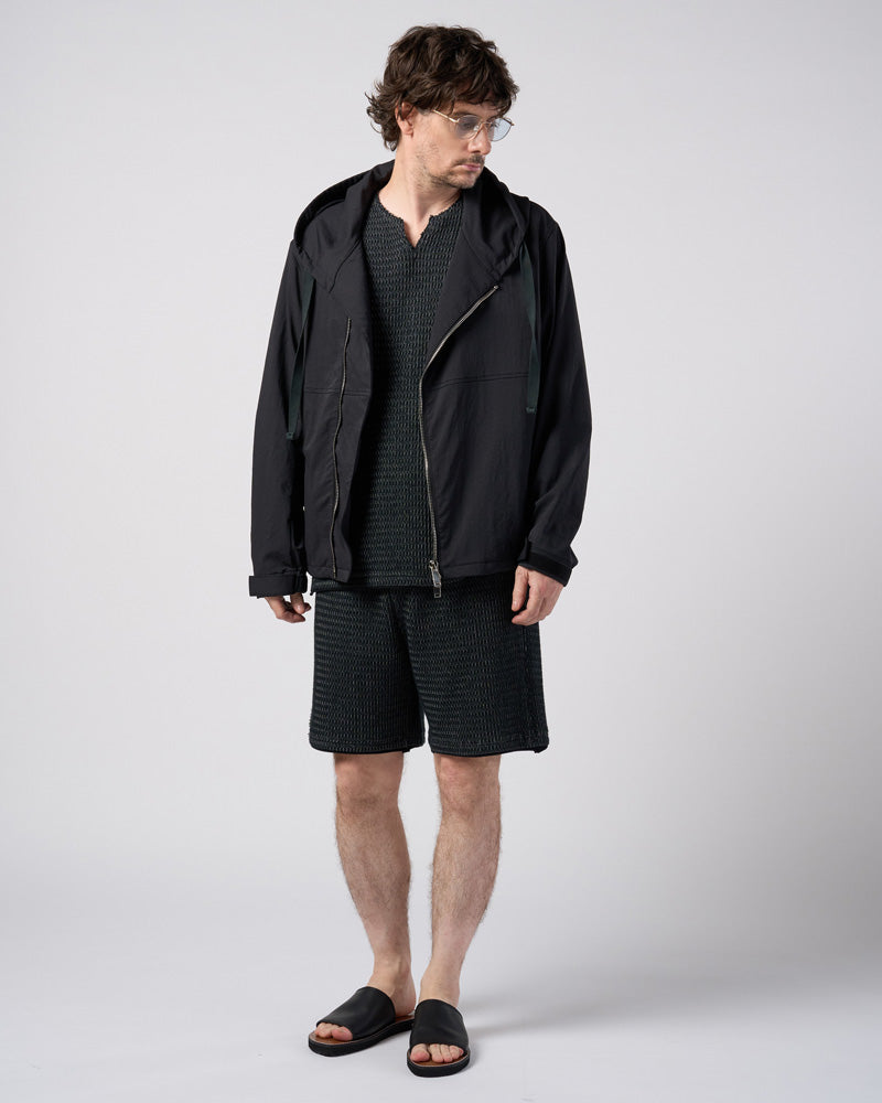 textured nylon short witch blouson