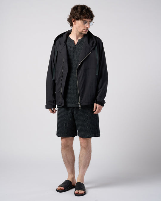 textured nylon short witch blouson