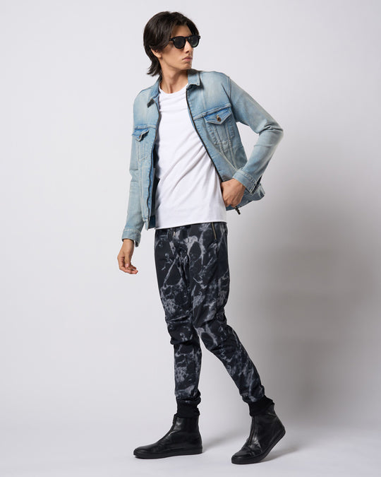 denim zip blouson