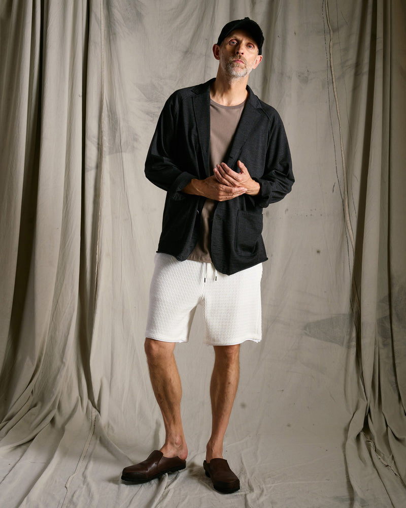 textured knit shorts
