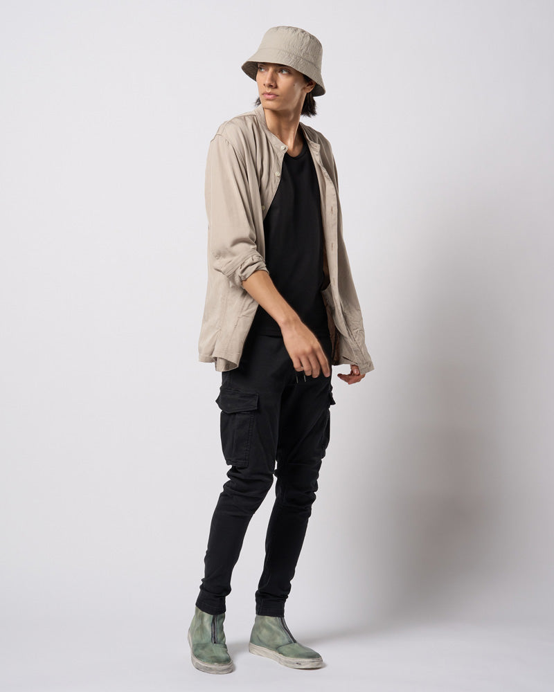 band collar shirt coat