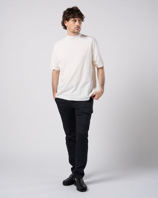 cut-off semi mock neck S/S