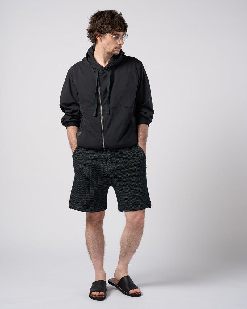textured nylon short witch blouson