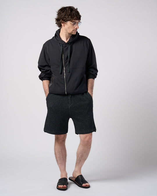 textured nylon short witch blouson
