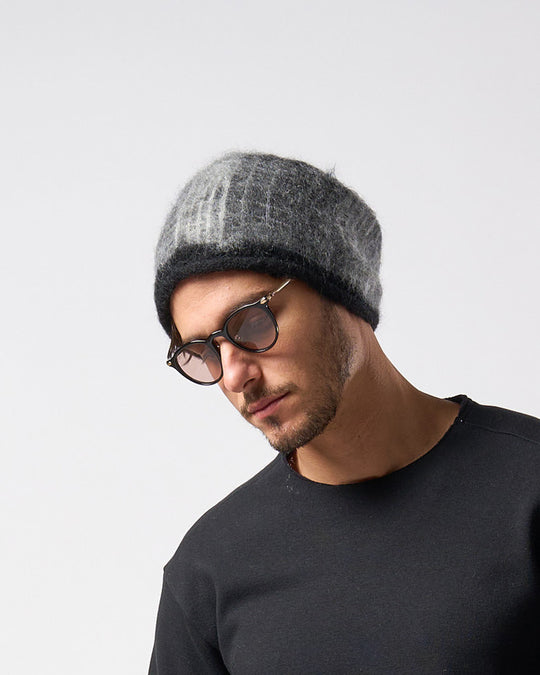 mohair shaggy knit beanie