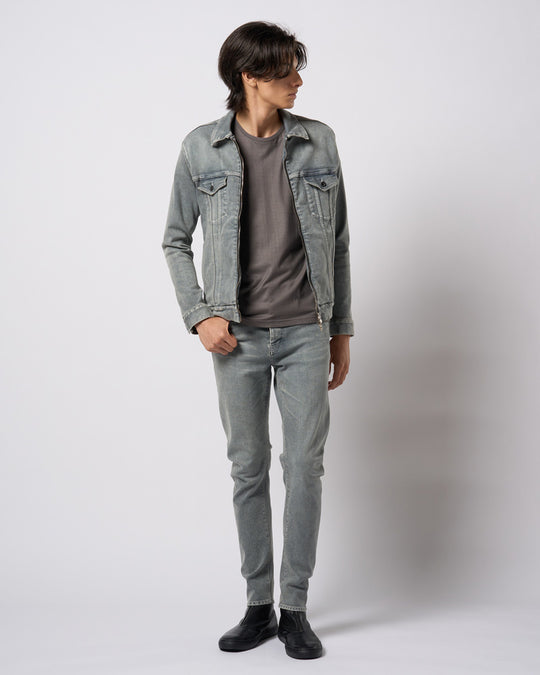 denim zip blouson
