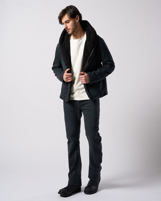 denim jersey 3D banana flare pants