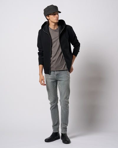 high neck zip-up parka