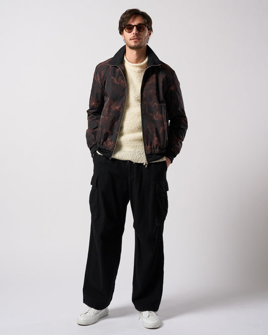 fancy yarn crew-neck knit
