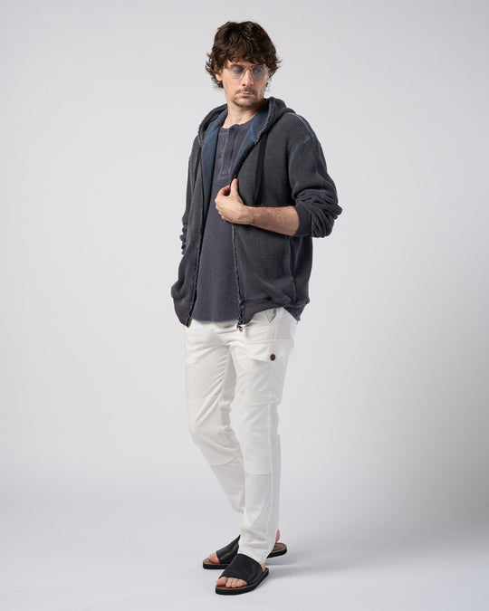 hard dry waffle damage zip hoodie