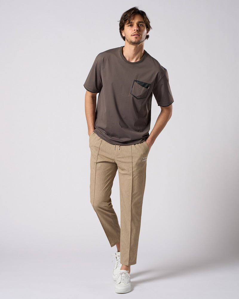drawstring leather pocket S/S