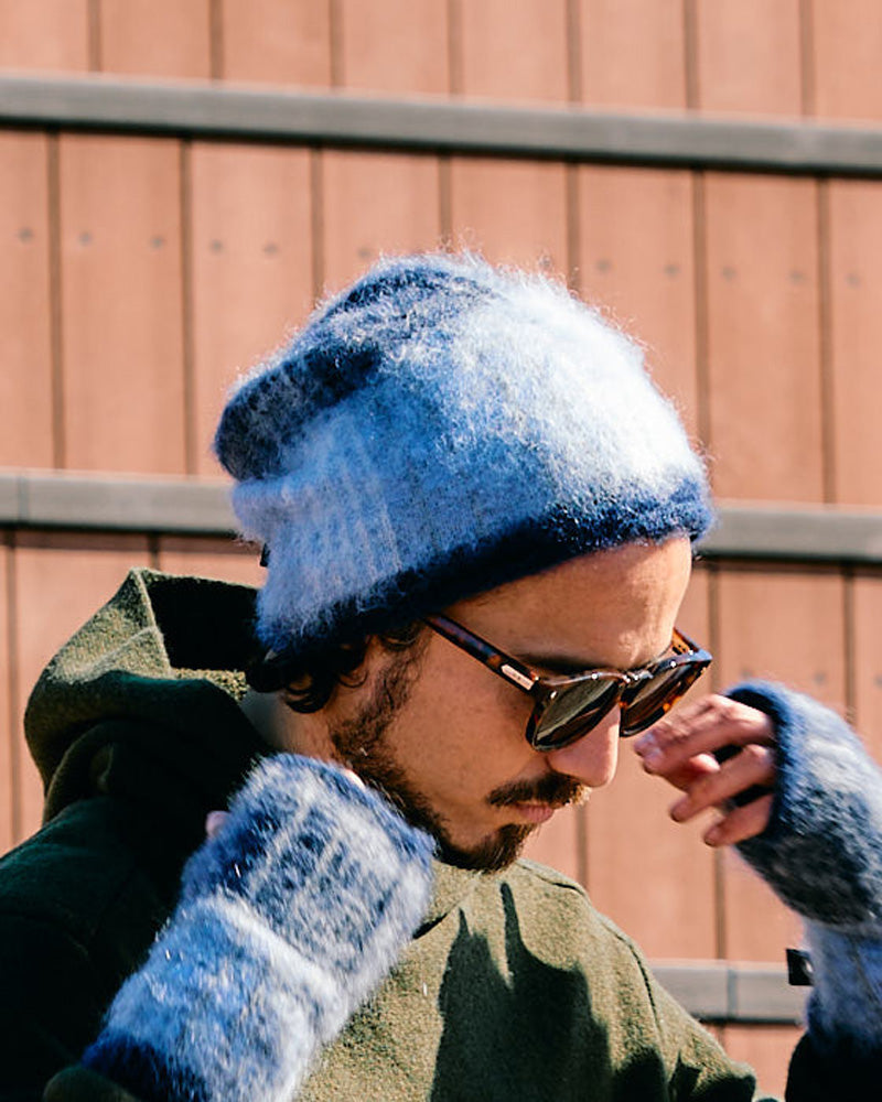 mohair shaggy knit beanie