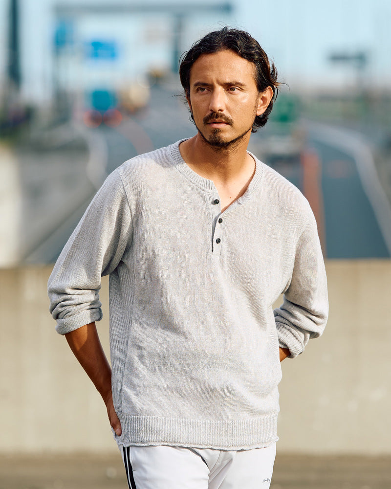 linen henley knit