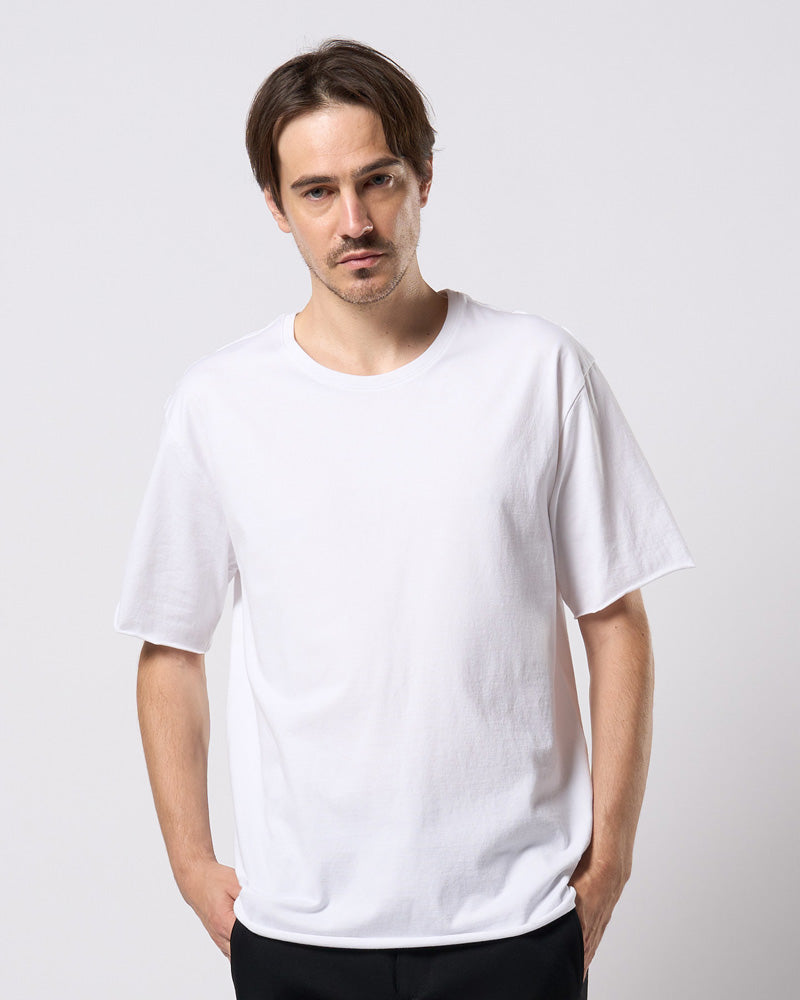 wide cut-off crew-neck S/S