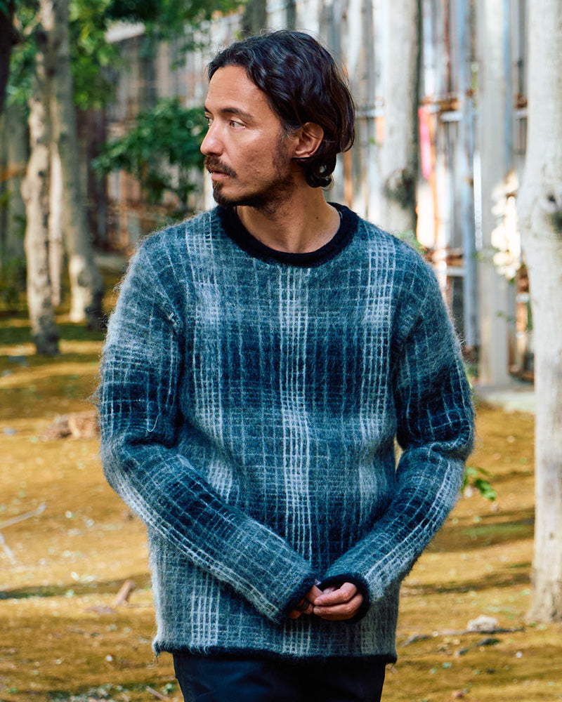 mohair shaggy knit crew