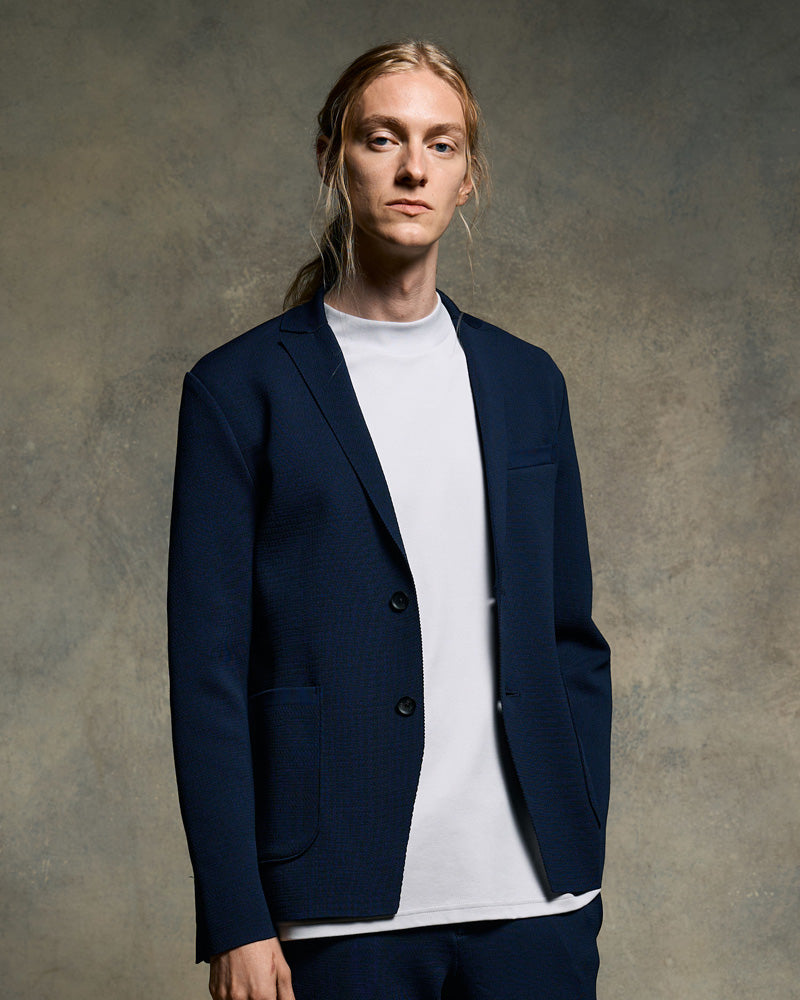 function knit jacket (jacquard check)