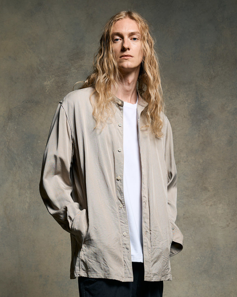 band collar shirt coat