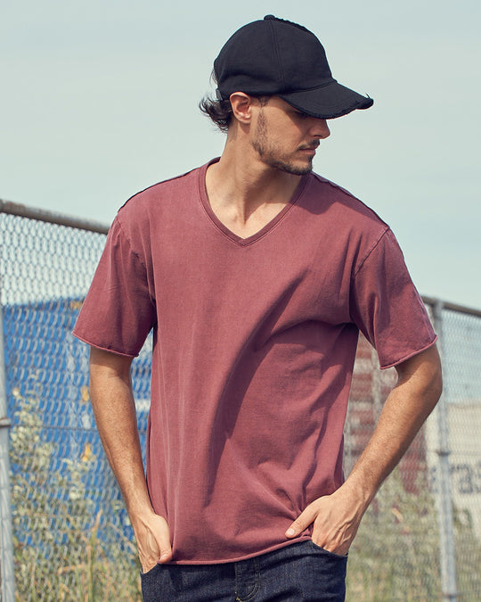 wide cut-off V-neck S/S – wjk online store