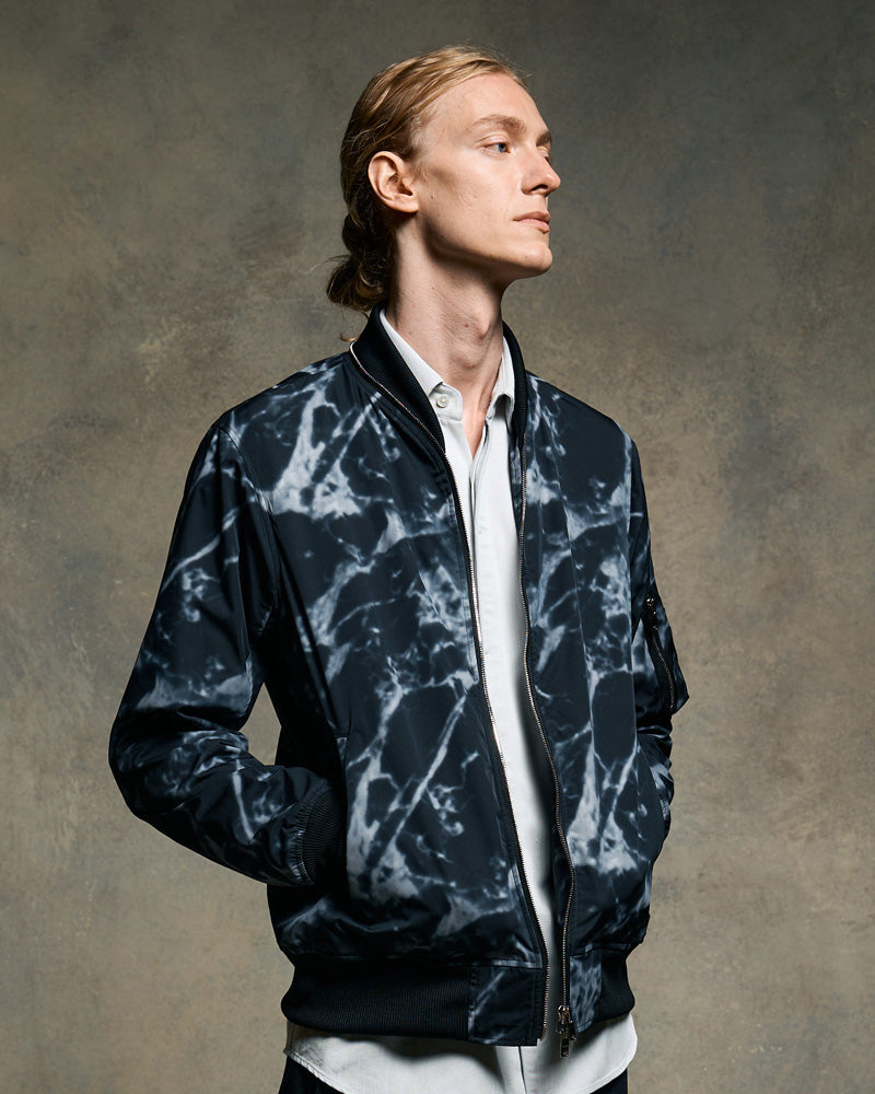 neck zip blouson