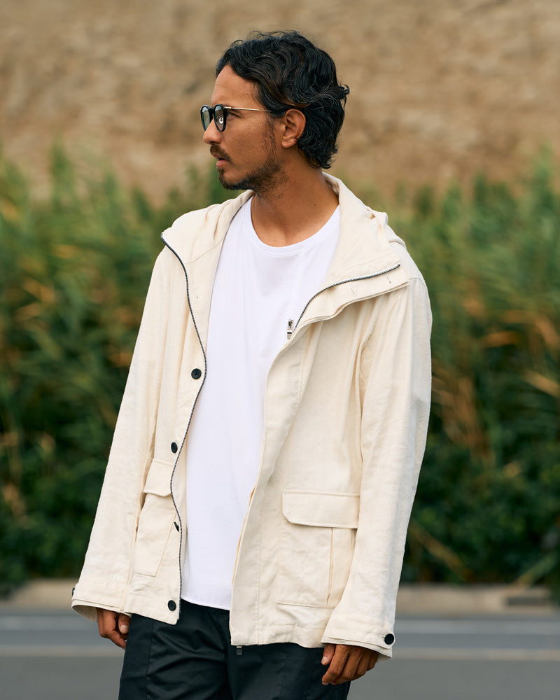 hooded blouson