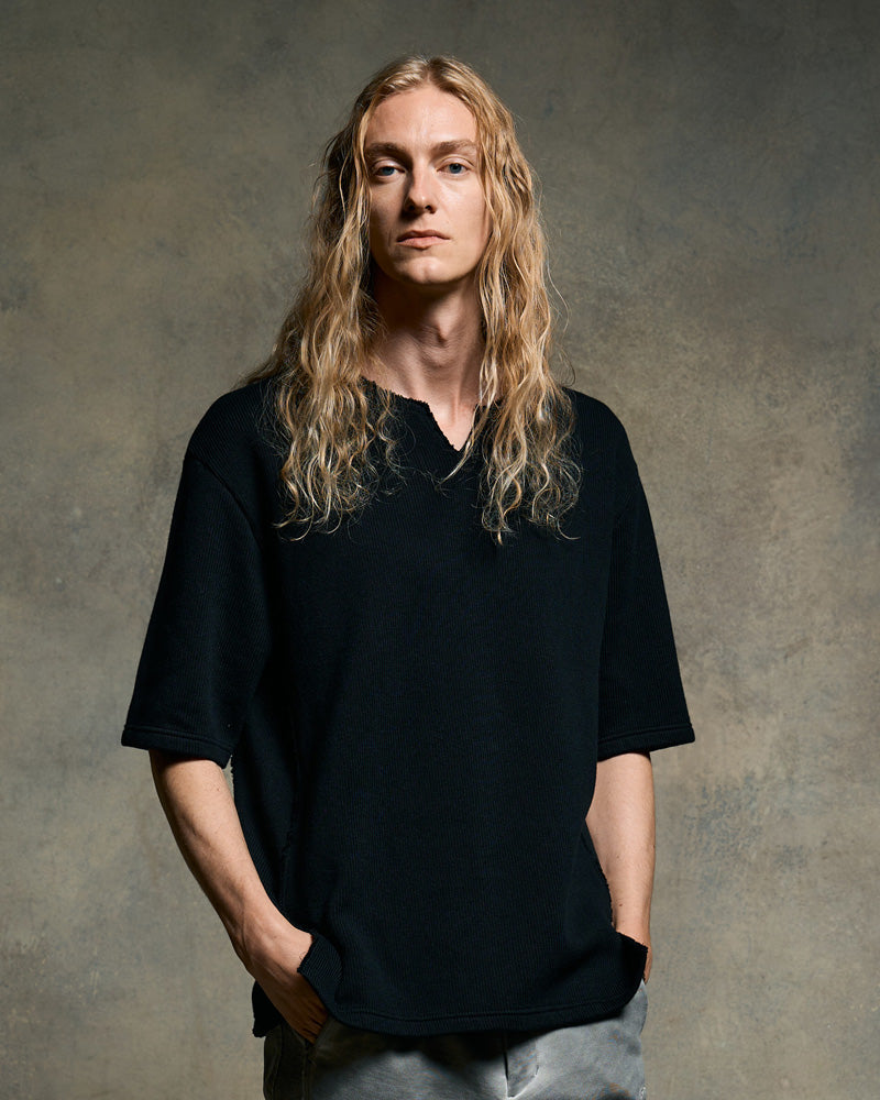 quarter-knit key neck H/S