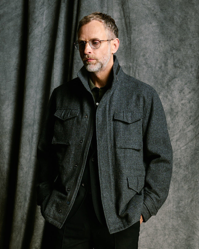 milled wool field jacket