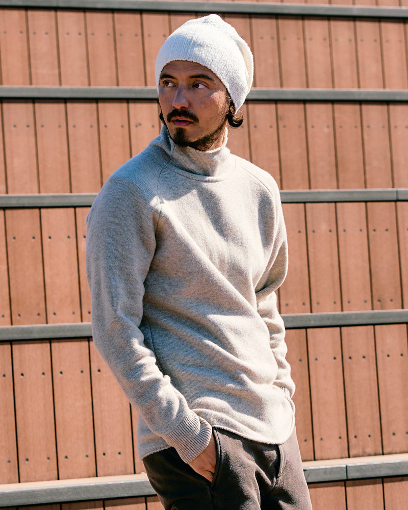 back pile mock-neck