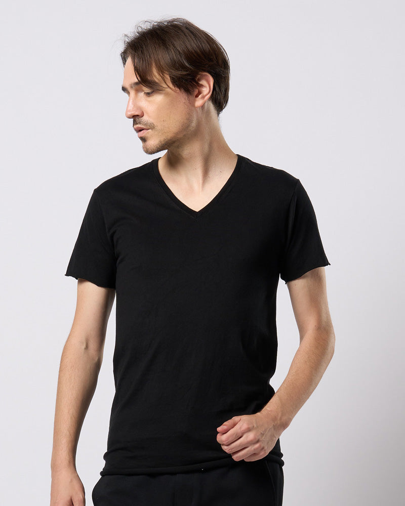 cut-off V-neck S/S