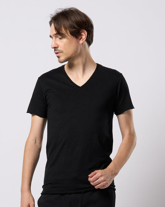 cut-off V-neck S/S
