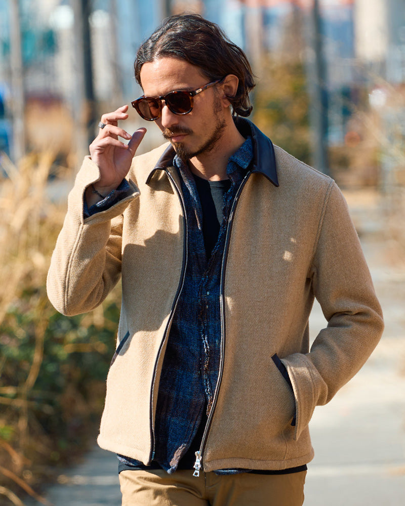 classical tweed zip blouson