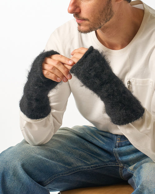 mohair shaggy knit hand warmer
