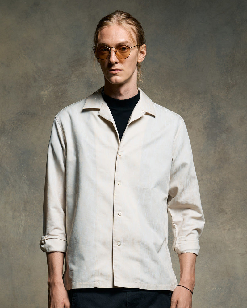 jacquard open collar shirt