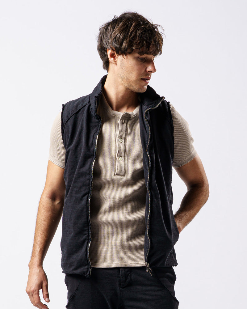 cut-off stand collar vest