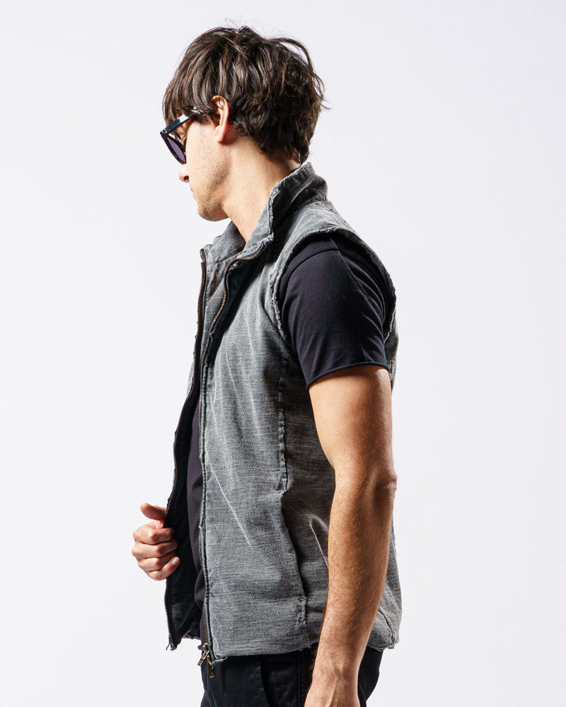 cut-off stand collar vest