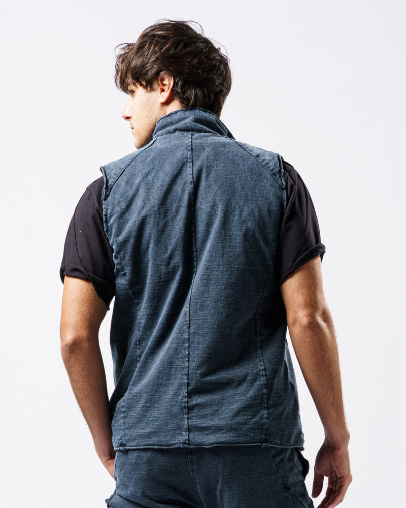 cut-off stand collar vest