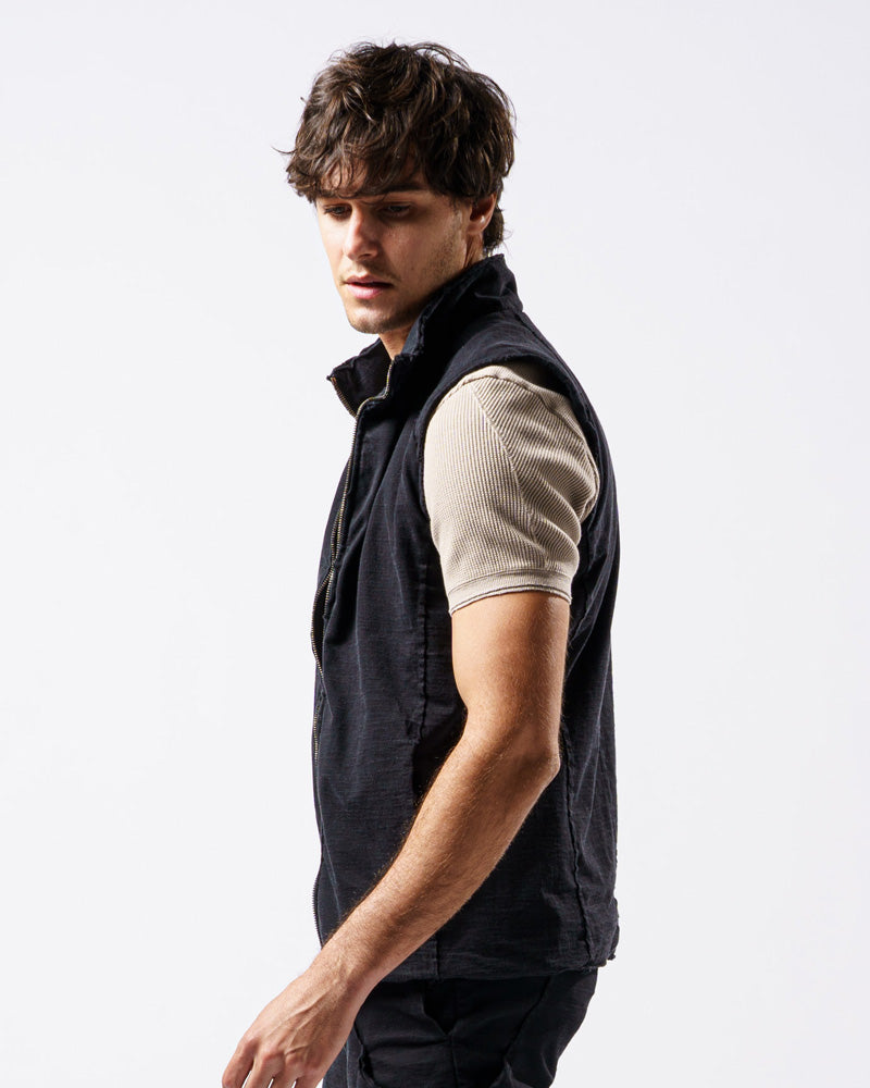 cut-off stand collar vest